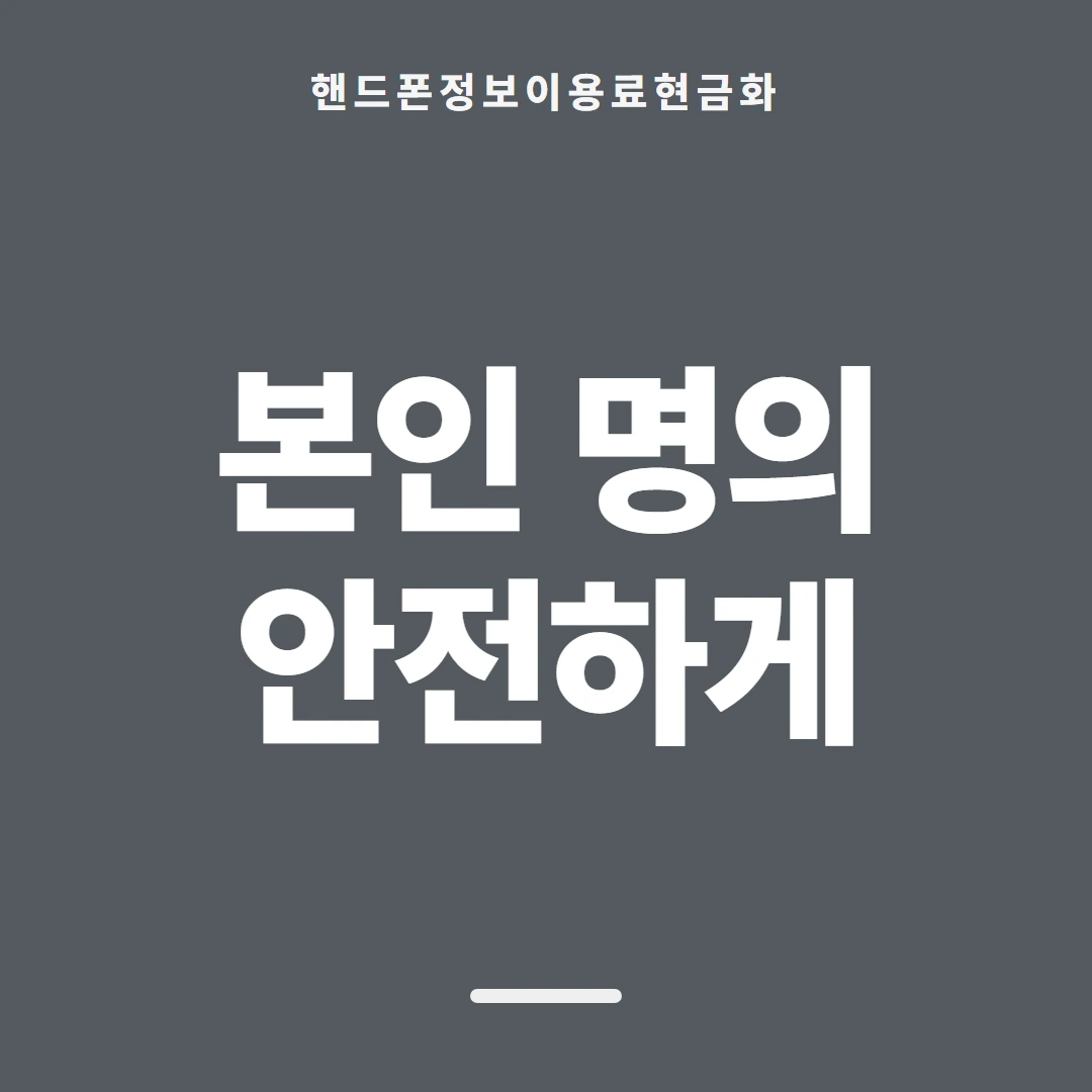 품티켓 핸드폰 회선의 정보이용료현금화 정보 요금 갈래 구분 안내 이미지