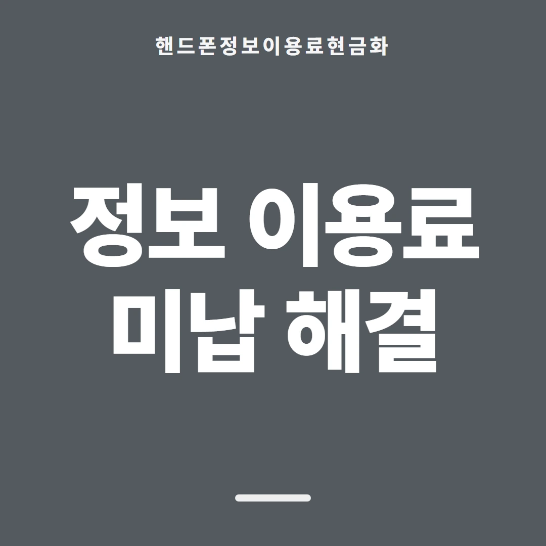 품티켓 핸드폰 회선의 정보이용료현금화 남은 금액 열어 보기 안내 이미지