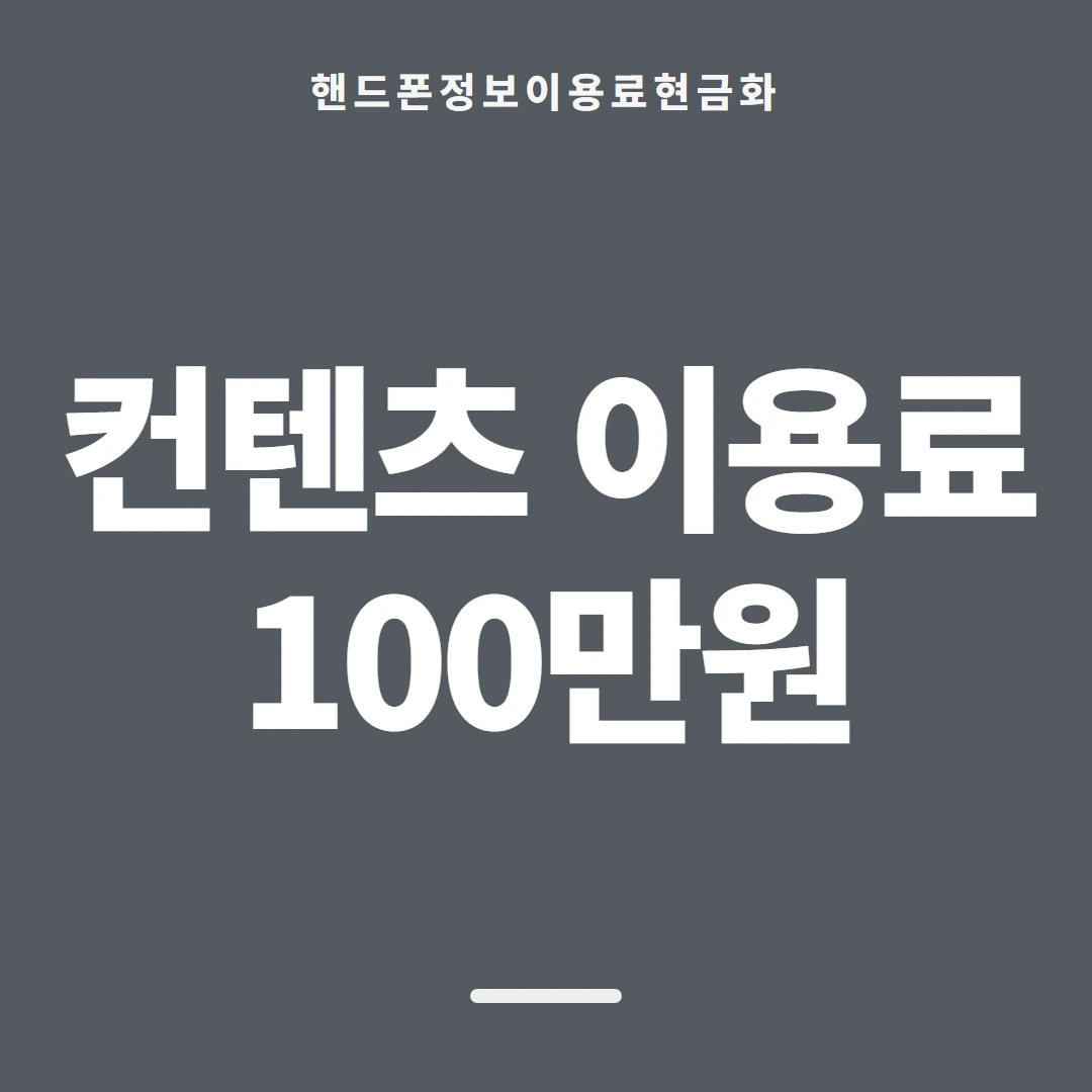 품티켓 핸드폰 회선의 정보이용료현금화 금액을 정하는 근거 안내 이미지